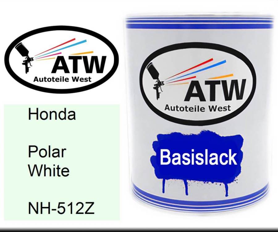 Honda, Polar White, NH-512Z: 1L Lackdose, von ATW Autoteile West.